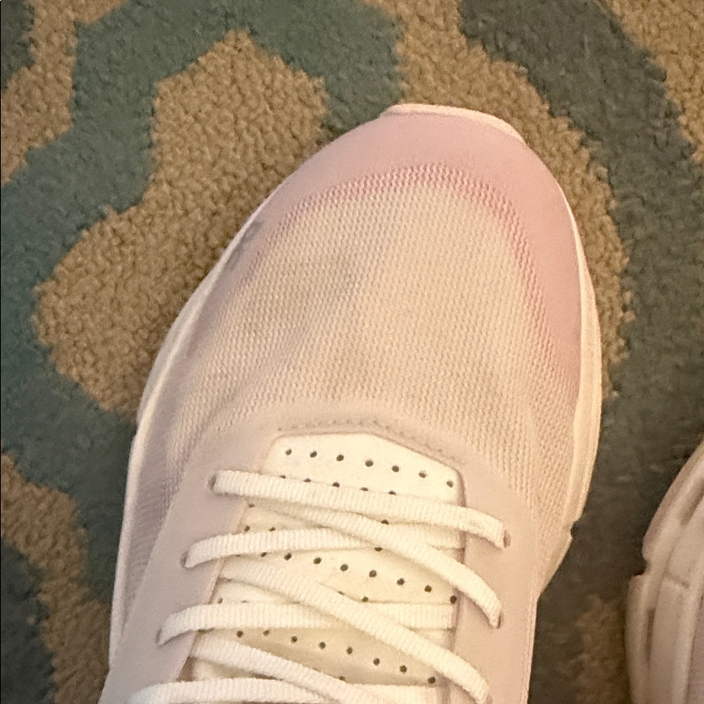 On Running Women's Sneakers in White and Light Pink - Picture 5 of 7